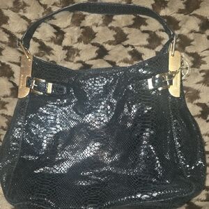 Elegant Black Textured Handbag